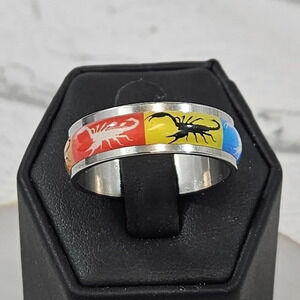 Size 11 Multi Colored Band Scorpion Fashion Ring  11M